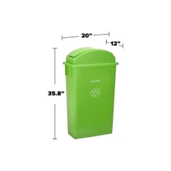 Trash Can with Swing Lid, 23-Gallon, Lime Green, 3/Pack (4778-1-LGRN-3)<Alpine Industries Best