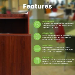 Trash Can, 32-Gallon, Mahogany (ALP476-DH-MA)<Alpine Industries Discount