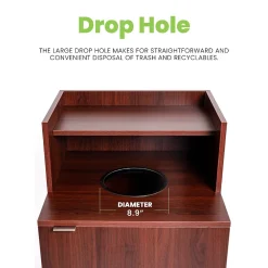 Trash Can, 32-Gallon, Mahogany (ALP476-DH-MA)<Alpine Industries Discount