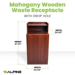 Trash Can, 32-Gallon, Mahogany (ALP476-DH-MA)<Alpine Industries Discount