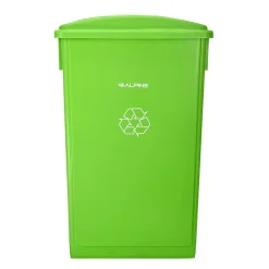 Alpine Polypropylene Can with Bottle Recycling Lid, 23-Gallon, Lime Green, 3/Pack (4778-3-LGRN-3)<Alpine Industries New