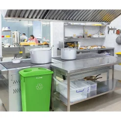 Alpine Polypropylene Can with Bottle Recycling Lid, 23-Gallon, Lime Green, 3/Pack (4778-3-LGRN-3)<Alpine Industries New