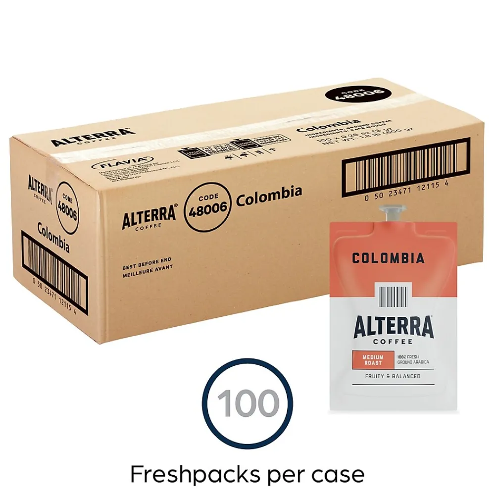 Alterra Colombia Coffee Flavia Freshpack, Medium Roast, 100/Carton (MDRA180)