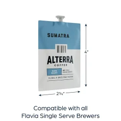 Alterra Sumatra Coffee Flavia Pods, Dark Roast, 100/Carton (MDRA194)