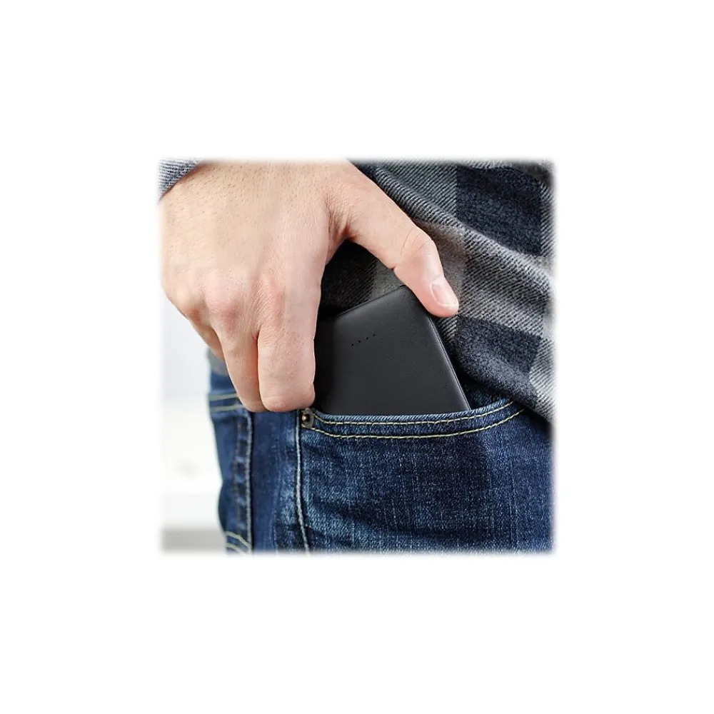 USB Power Bank for Most Smartphones, 5000mAh, Black (ASPB5KF)<Aluratek Clearance