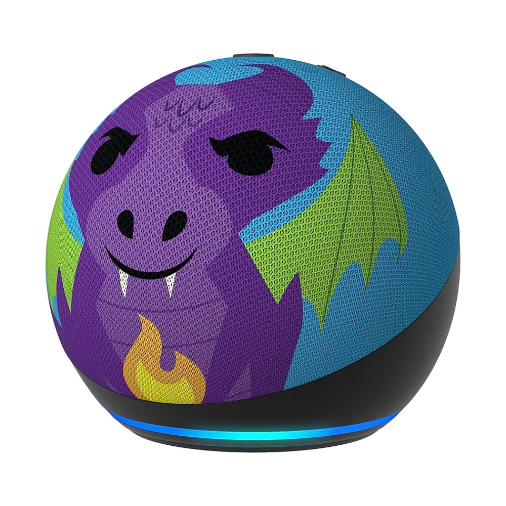 Amazon Echo Dot (5th Gen) Kids Bluetooth, Wi-Fi Wireless Smart Speaker, Dragon (B09B96PMLY)