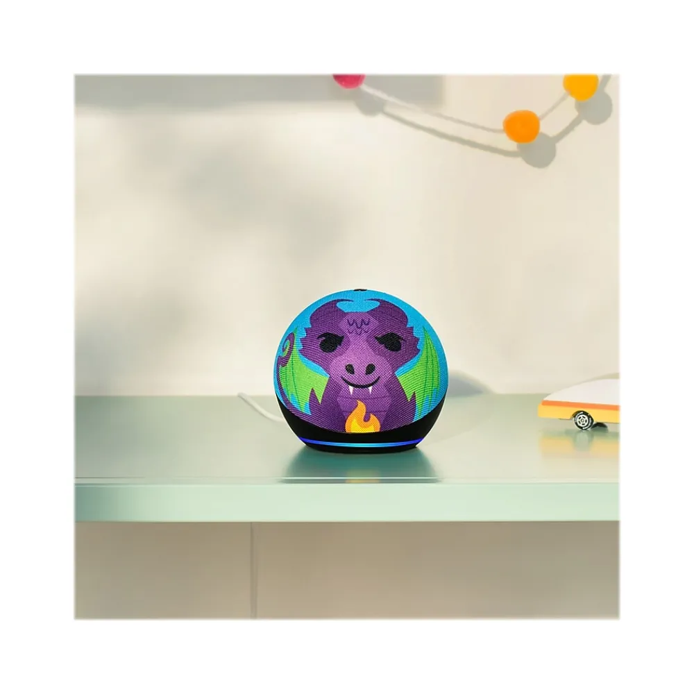 Amazon Echo Dot (5th Gen) Kids Bluetooth, Wi-Fi Wireless Smart Speaker, Dragon (B09B96PMLY)