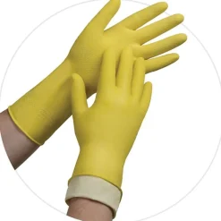Ambitex Pro L6500 Series Flock Lined Latex Gloves, Yellow, Small, 12 Pairs (LSM6500)