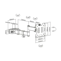 Sale Amer Adjustable Full-Motion Pole Mount Monitor Arm, Up to 32