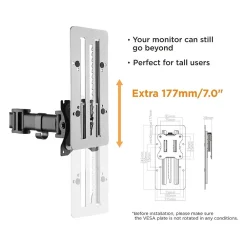 Hot Amer Steel VESA Offset Adapter, Up to 27" Monitor, Metallic Grey (AMRV120)