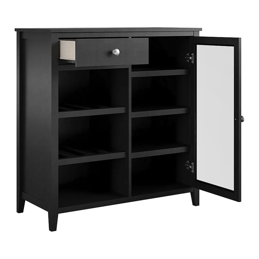 Storage Cabinets*Ameriwood Tuxedo 34.9" Bar Cabinet with 7 Shelves, Black (3969872COM)