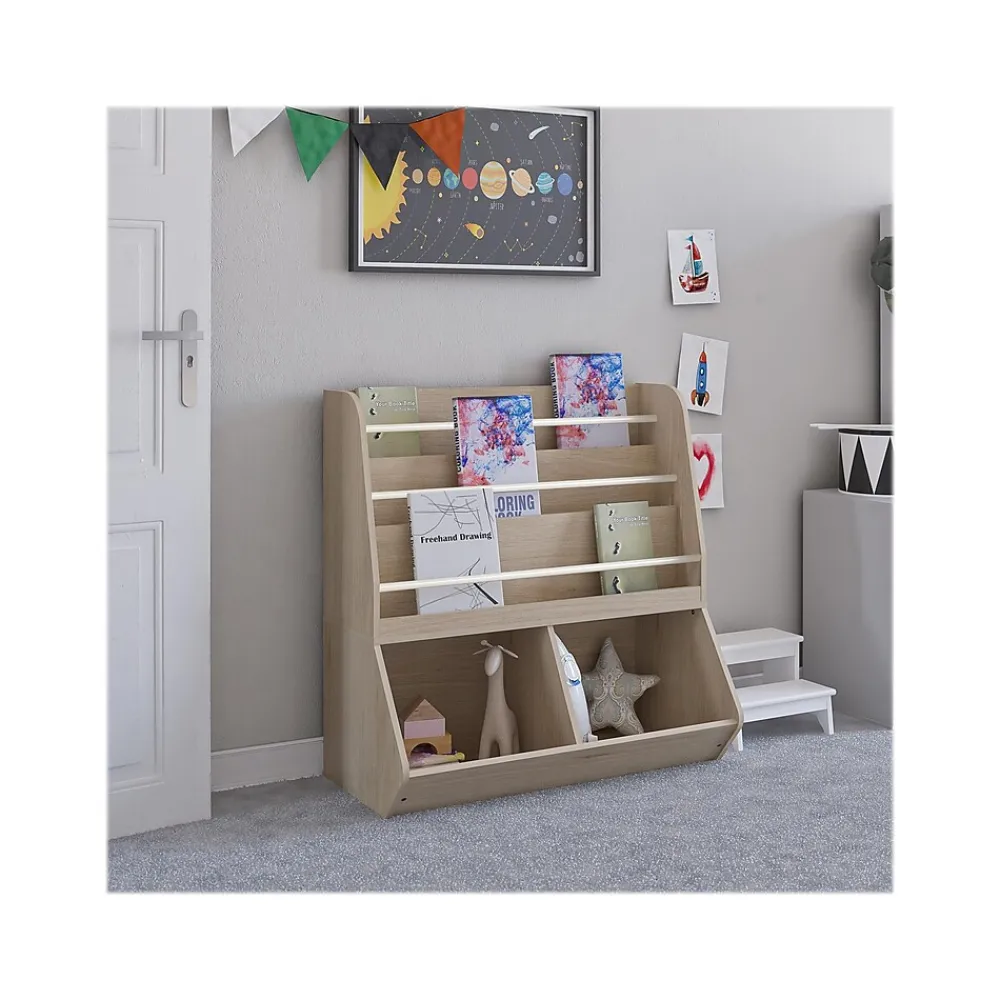 Bookcases*Ameriwood Tyler 36"H 5-Shelf Bookcase, Blonde Oak Particle Board (4947847COM)