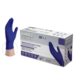 Professional Series Powder Free Nitrile Exam Gloves, Latex Free, Medium, Indigo, 100/Box (AINPF44100)<Ammex Clearance