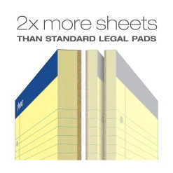 Notepads|Ampad Double-Sheet Notepad, 8.5" x 11.75", Wide Ruled, Canary, 100 Sheets/Pad, /Pad (TOP20243)
