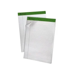 Notepads|Ampad Earthwise Notepads, 8.5" x 11.75", Wide, White, 50 Sheets/Pad, 4 Pads/Pack (TOP 40102R)