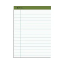 Notepads|Ampad Earthwise Notepads, 8.5" x 11.75", Wide Ruled, White, 50 Sheets/Pad, 12 Pads/Pack (TOP 20-172R)