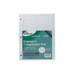 Notepads|Ampad Engineering Computation Notepad, 8.5" x 11", Graph, Green Tint, 100 Sheets/Pad (TOP22-142)
