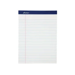 Notepads|Ampad Evidence Notepad, 8.5" x 11.75", Wide Ruled, White, 50 Sheets/Pad, 12 Pads/Pack (TOP20-170)