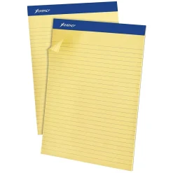 Notepads|Ampad Evidence Notepad, 8.5" x 11.75", Wide Ruled, Canary, 50 Sheets/Pad, 12 Pads (20-270)