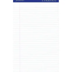 Notepads|Ampad Evidence Notepad, 8.5" x 14", Wide Ruled, White, 50 Sheets/Pad, 12 Pads/Pack (TOP 20-320)
