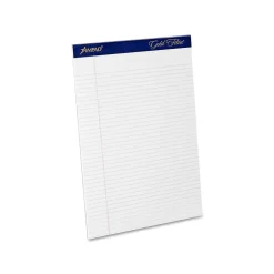 Notepads|Ampad Gold Fibre Notepads, 8.5" x 11.75", Narrow Ruled, White, 50 Sheets/Pad, 12 Pads/Pack (TOP 20-072)