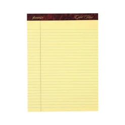 Notepads|Ampad Gold Fibre Notepads, 8.5" x 11.75", Legal Rule, Canary, 50 Sheets/Pad, 12 Pads/Pk (TOP 20-020R)