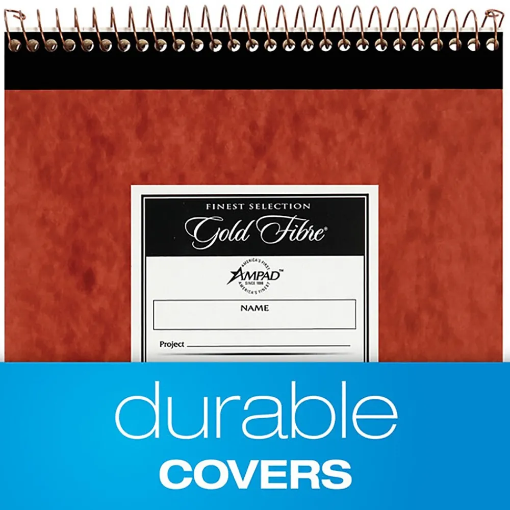 Notepads|Ampad Gold Fibre Retro Writing Pad, 8.5" x 11.75", Wide Ruled, White, 70 Sheets/Pad (20-008R)