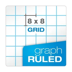 Notepads|Ampad Graph Writing Pad 8-1/2x11", Quad Ruling Graph Paper, 8 Squares/Inch, White, 50 Sheets/Pad