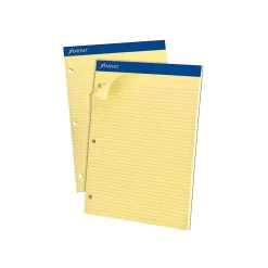 Notepads|Ampad Notepad, 8.5" x 11.75", Narrow, Canary, 100 Sheets/Pad (TOP 20-246)