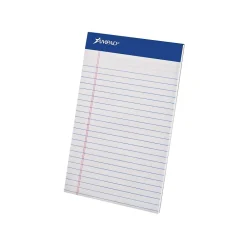 Notepads|Ampad Notepads, 5" x 8", College, White, 50 Sheets/Pad, 12 Pads/Pack (TOP20-304)