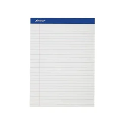 Notepads|Ampad Notepads, 8.5" x 11", Wide, White, 50 Sheets/Pad, 12 Pads/Pack (TOP20-320)