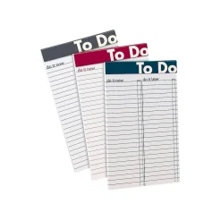 Notepads|Ampad To Do Notepad, 5" x 8", Wide Ruled, Assorted Colors, 50 Sheets/Pad (20-001)