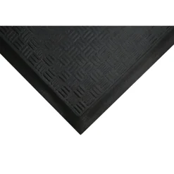 M + A Matting Anderson Cushion Station™ Nitrite Rubber Anti-Fatigue Floor Mat Without Holes, 4' x 12.3', Black