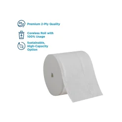Professional Series Compact Coreless Toilet Paper, 2-Ply, White, 750 Sheets/Roll, 36 Rolls/Carton (19371)<Angel Soft Clearance