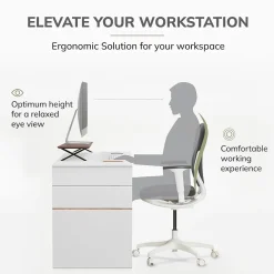 Outlet Anji Mountain Acacia Wood & Metal Monitor Stand, Up to 32