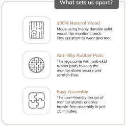 Outlet Anji Mountain Acacia Wood & Metal Monitor Stand, Up to 32