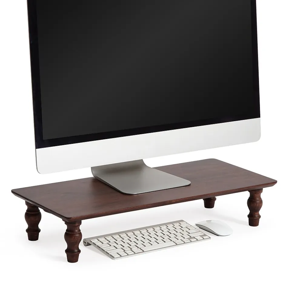 Outlet Anji Mountain Acacia Wood Monitor Stand, Up to 32" Monitor, (MS-WAL-01WAL) Walnut