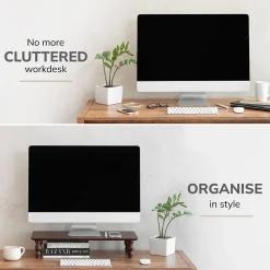 Outlet Anji Mountain Acacia Wood Monitor Stand, Up to 32" Monitor, (MS-WAL-01WAL) Walnut