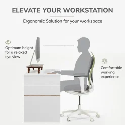 Outlet Anji Mountain Acacia Wood Monitor Stand, Up to 32