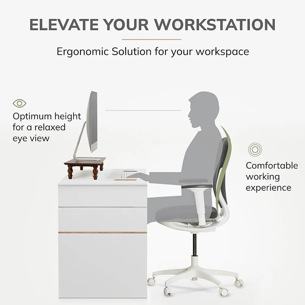 Outlet Anji Mountain Acacia Wood Monitor Stand, Up to 32" Monitor, (MS-WAL-01WAL) Walnut