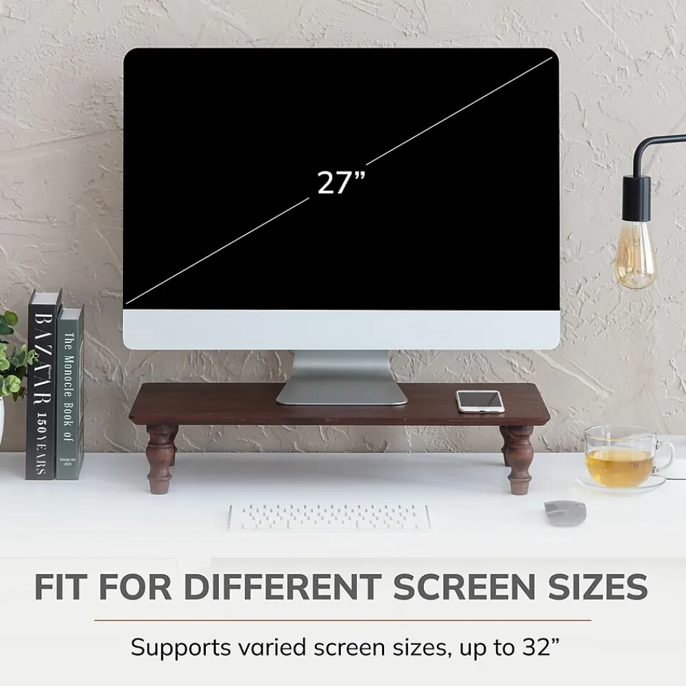 Outlet Anji Mountain Acacia Wood Monitor Stand, Up to 32" Monitor, (MS-WAL-01WAL) Walnut