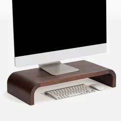 Hot Anji Mountain Mango Wood Monitor Stand, Up to 32" Monitor, (MS-CRV-WAL) Walnut