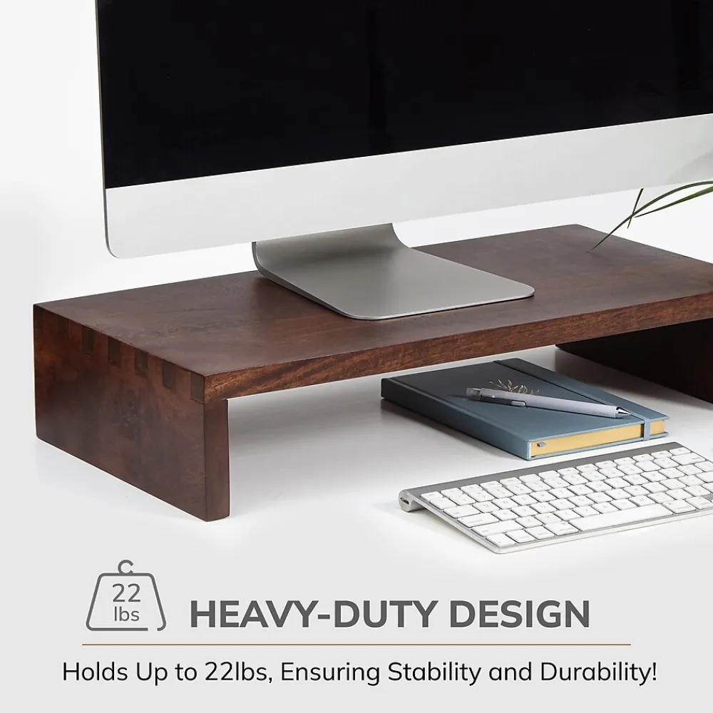 Anji Mountain Mango Wood Monitor Stand, Up to 32" Monitor, (MS-FNG-WAL) Walnut