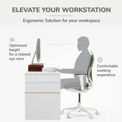 Sale Anji Mountain Mango Wood Monitor Stand with Two USB Ports, Up to 32" Monitor, (MS-CRV-WAL-P) Walnut