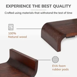 Sale Anji Mountain Mango Wood Monitor Stand with Two USB Ports, Up to 32