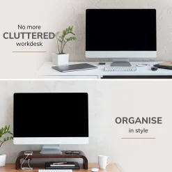 Sale Anji Mountain Mango Wood Monitor Stand with Two USB Ports, Up to 32