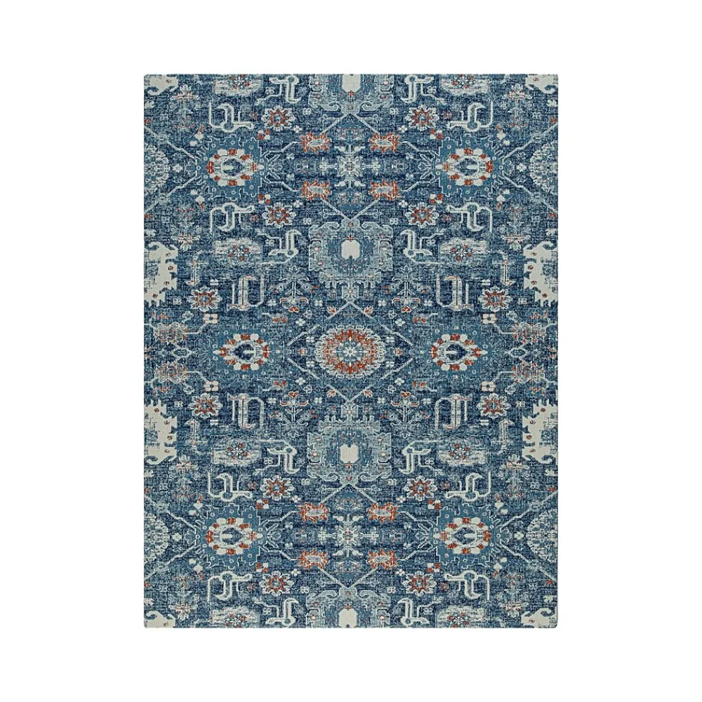 Chair Mats*Anji Mountain Rug'd Alta Carpet & Hard Floor Chair Mat, 36" x 48", Blue/Ivory Polyester (AMB9033)