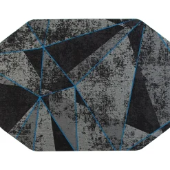 Chair Mats*Anji Mountain Rug'd Cracked Ice Carpet & Hard Floor Gaming Chair Mat, 36" x 48", Gray/Blue (AMB9100)