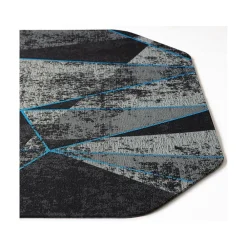 Chair Mats*Anji Mountain Rug'd Cracked Ice Carpet & Hard Floor Gaming Chair Mat, 36" x 48", Gray/Blue (AMB9100)