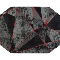 Chair Mats*Anji Mountain Rug'd Cracked Ice Carpet & Hard Floor Chair Mat, 36" x 48", Gray/Red (AMB9103)